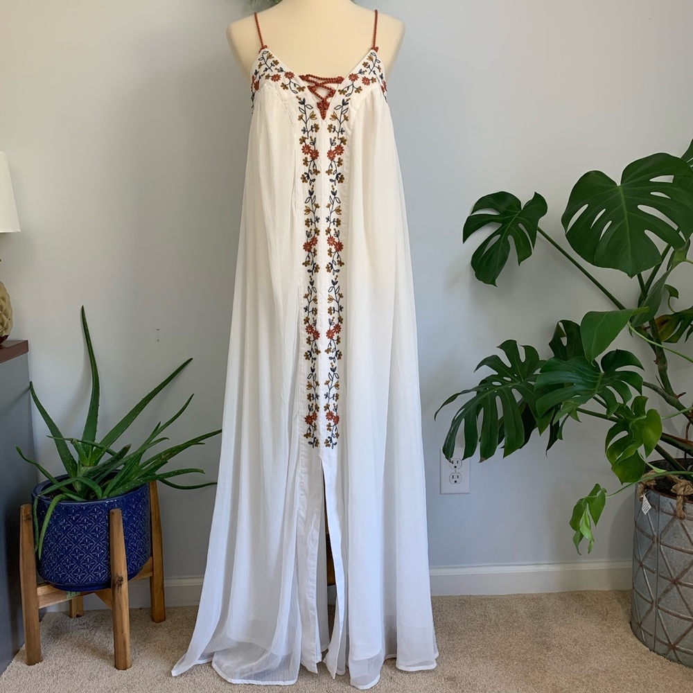NWT Ethereal Maxi Dress, Renaissance Festival, White spring fairycore goddess B3